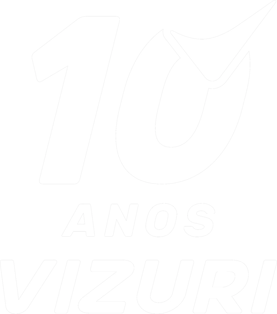 Selo 10 anos VIZURI, versão compacta em branco